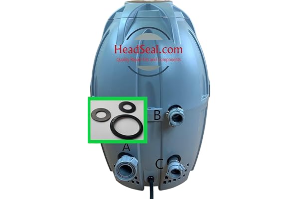 HeadSeal Ensemble de joints de rechange pour Bestway Lay-Z-Spa AirJet – Comprend des joints en silicone A, B et C – Anti-fuite pour pompes de chauffage en forme d'œuf – Compatible avec tous les