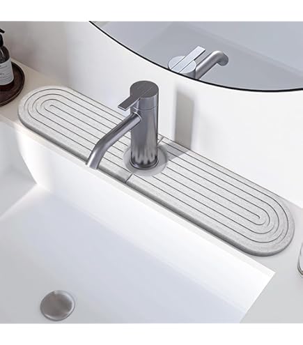 NAYAHOSE Abtropfmatte Spüle 60x10cm - Saugfähige Steinmatte Für Küche & Bad