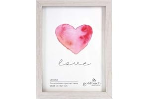 goldbuch Verona de Madera MDF, Retrato para 1 Foto de 10 x 15 cm, Fotos con Soporte de Pared para Colgar, Marco de Aprox. 11,5 x 16,5 x 1,5 cm, Blanco, Fotoformat: 10x15 cm