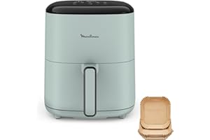 Moulinex Easy Fry POP EUCALYPTUS 5L, air fryer, Jusqu'à 6 personnes, 10 Programmes intuitifs, Ecran tactile digital, Gain de temps et d'énergie, EZ2454F0