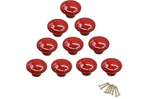 NUODWELL Lot de 10 boutons de placard ronds colorés en céramique à trou unique pour tiroir, placard, commode, porte