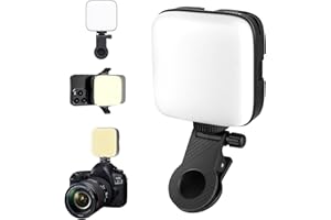 Videolicht Mit Clip, Abuytwo 64 LED Foto Licht Mit 2000 mAh Akku, Kamera Licht 3000–9900 K, 3 Lichtmodi, Mini Videoleuchte für Handy, Tablet, iPad, Laptop, für Make-up, TikTok, Selfie, Vlog