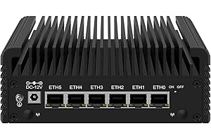 ‎HUNSN HUNSN Micro Firewall Appliance, Mini PC, VPN, Router PC, Intel Alder Lake-N 12th Gen N100, RJ46, 6 x 2.5GbE I226-V, 2 x HDMI2.1, TF, Type-C, Barebone, NO RAM, NO Storage, NO System