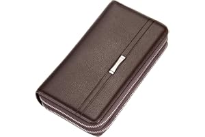Xieben Bolso De Cuero Correa Para La Muñeca Para Hombre Titular De Teléfono Bolso Para La Bolsa Negocio Compartimientos Múltiples Bolso Phone marrón