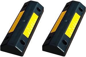 PAL DISTRIBUIDORA DE PRODUCTOS Y MATERIALES PAL | Tope rueda de plástico polipropileno para delimitar rueda de coche en aparcamiento dimensiones 50x16x8 (2- Topes)