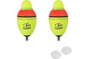 PATIKIL Boyas de Pesca Iluminadas, Flotadores de Pesca de EVA con Luz y Batería para Pesca Nocturna