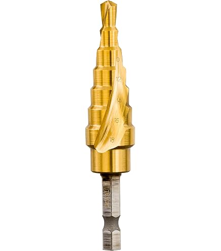 Foret Conique étagé HSS TIALN 6-37 Mm - Goujures Hélicoïdales, Auto-centrant, Pour Tôle, Tubes, Aciers Résistants, Longue Durée De Vie