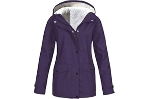 Générique Parka Imperméable Femme Manteau D'hiver Capuche Fourrée Coupe-Vent Zippé Veste Extérieur Chaude Mode Vetement Femme Grande Taille