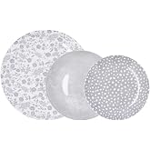 Bidasoa Aquilea Next Grey Porcelain Dinnerware Set, 12 Pieces, 4 People | Dinner plates 25 cm, deep 20 cm, dessert plates 19