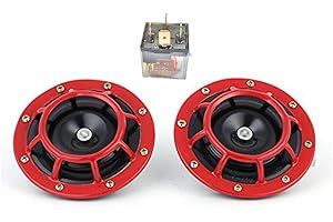 YIDA Claxon eléctrico para coche de 12 V y135 dB, tono alto y con kit de claxon doble con soporte para automóviles, camiones, todoterrenos, caravanas, furgonetas y motos