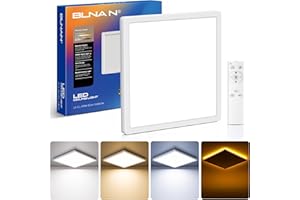 BLNAN Lampa sufitowa LED z możliwością ściemniania, 18W 1800LM Lampa sufitowa z pilotem, 4W lampka nocna ciepła, 3000K-6500K Ultracienka lampa sufitowa do sypialni Kuchnia Balkon Piwnica Biuro 22CM