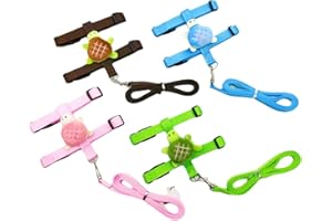 4 Pieces Adjustable Pet Harness, Rabbit Harness with Lead, for Rabbits, Cats, Small Dogs and Other Small Pets