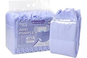 ‎CUTIEPLUSU CutiePlusU Adult Nappies Pack of 10 Disposable Incontinence Briefs with Loops for Men and Women, Maximum Absorbency Overnight - Purple (Medium 28"-38")