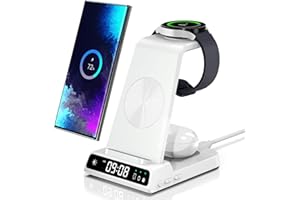 ‎PHELINTA Phelinta Bezprzewodowa ładowarka do Samsung, Bezprzewodowa Stacja ładująca 3 w 1 do Samsung Galaxy S25 Ultra/S24/S23/Z Flip 6/Z Fold 6/Note 20, do Galaxy Watch Ultra/7/6/5/4, do Galaxy Buds 3/3 Pro/2