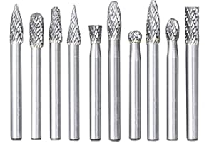 Bestgle Juego de 10 fresas rotativas de carburo de tungsteno mango de 6 mm para Herramientas Rotativas Tallado Grabado Perforación Double Cut