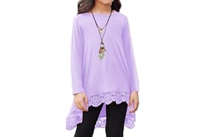Arshiner Niñas Camiseta Manga Larga Bordado Niños Suelta Ocio Suéter Otoño Invierno Swing Tops Moda Camisas para Niña 4-14 años