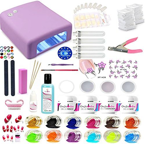 Eco Lamp Manicure Kit UV Gel Nail Art Tips False Nails Purple