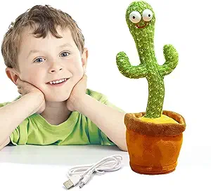 Xencui Dancing Cactus Talking Toy, Cactus Plush Toy, Wriggle & Singing Recording Repeat What You Say Funny Education Toys for Babies Children Playing, Home Decorate (Cactus Toy)