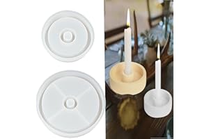 ZOUWEL silikonform kerzenhalter 2 Stück, gießform Beton kerzenhalter, silikonformen gießformen kerzenhalter, Rund silikon Formen zum gießen für Stabkerzen und Teelichter (Kreis+Streifen)