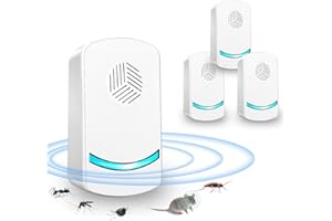 HEEGFF Repelente Ultrasónico de Plagas, 4 Pack Antimosquitos Electrónico Ultrasónico Mosquitos, Repelente Ultrasónico Anti Mosquitos, Insectos Control para Interiores Anti Mosquitos