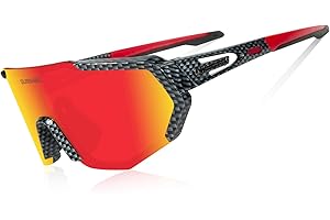 Queshark Polarizzati Anti-UV con 3 o 5 Lenti Occhiali da Ciclismo Bici MTB Intercambiabili per Sport Uomo Donna Guida Pesca Golf Baseball Corsa