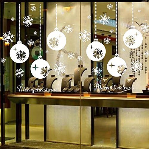 Wall Sticker, Ourmall PVC Christmas Snowflake Window Stickers Bedroom Living Room Wall Sticker Wallpaper Decal, White, 43cm*73cm