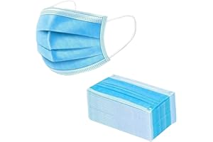 ONE BEST DEAL 100 x Disposable Face Masks | 3-Layer Breathable Face Mask with Extra Strong Elastic Ear loops | Flexible & Comfortable | Face Mask for Men & Women