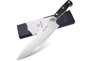 KEEMAKE Coltello da Cucina Professionale 20 cm, Coltello da Chef in Acciaio ad Alto Tenore di Carbonio, Coltelli da Cucina per Verdure Carne