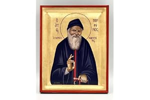 Saint Porphyrios Kafsokalyvitis Greek Orthodox, 4.33x5.51 in (11x14 cm)