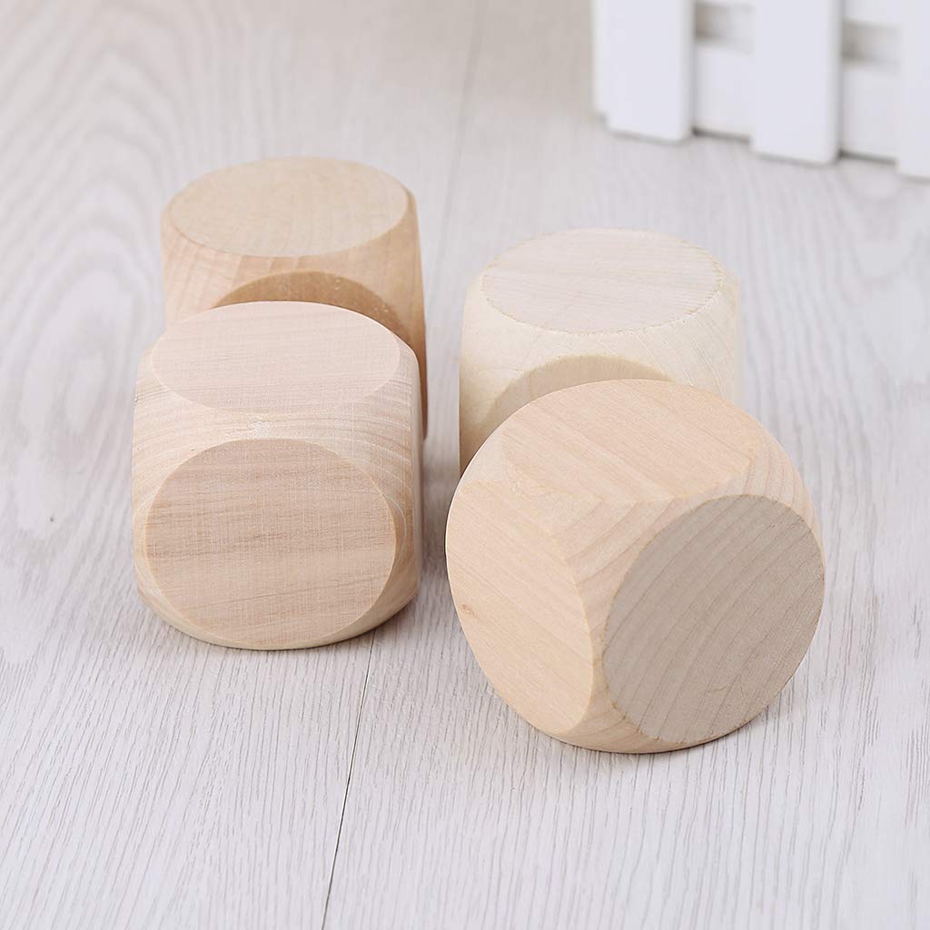Exing Dice Cubo 5 Cm 6d Blank In Legno Dadi Festa Famiglia Fai Da Te Giochi Stampa Kid Giocattolo