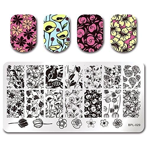 Born Pretty Nagel Schablone Nail Art Stamp Platte 12,5 x 6,5 cm BP-L029
