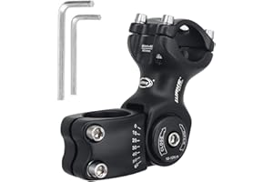 BSSOK Potence VTT Vélo Réglable 31,8mm/25,4mm Potence Velo Route 90mm/110mm/130mm Rehausse Guidon VTT Extender 0~60 Degree