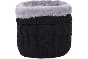 JFAN Sciarpa Circolare Scaldacollo a Maglia Spessa Foderata in Morbido Pile a Doppio Strato Invernale