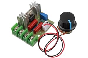 BOJACK Contrôleurs de Vitesse de Moteur 2000W SCR AC Régulateur de Tension 50-220V PWM Variateur Régulateur de Thermostat avec Bouton et Fil Externes