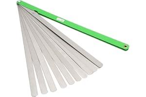 HILILAND Hilitand 300mm Feeler Gauge, 17 Blades Feeler Gauge, Stainless Steel Feeler Gauge, Metric Gap Measuring Tool 0.02mm-1mm