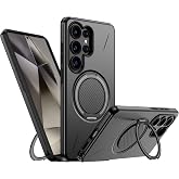 Rongep [Mag-Forge] Samsung Galaxy S24 Ultra i&ccedil;in Kılıf 360&deg; D&ouml;nebilen Standlı [MagSafe ile Uyumlu] S24 Ultra Koruyucu G&uuml;&ccedil;l&uuml; M