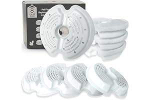 Hantoc 8 Pezzi Filtri Fontanella per Gatti, Filtri di Ricambio per Gatto di Cane per 2.5L Fontana in Acciaio Inox 2L Gatti Fiore Fontanella Acqua con Resina e Carboni Attivi