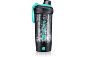 VOLTRX Botella de coctelera, batidora eléctrica recargable de galio, USB C, tazas agitadoras para batidos de proteínas y batidos de reemplazo de comidas, sin BPA, fabricado con Tritan, 24 onzas