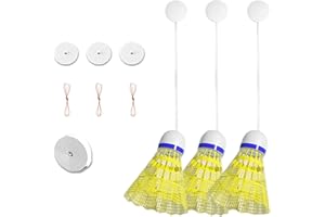 Kotkiddy Badminton-Rebound-Trainer,Balls Badminton-Selbstübungs-Rebounder mit hochelastischen Seilen Einzelspieler Rebound Übungsschaukel für Kinder