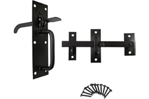 Keypak Suffolk Thumb Gate Latch Catch, Ideal for Wooden Garden Gate, Garage & Shed Doors, Weather Resistant - Black