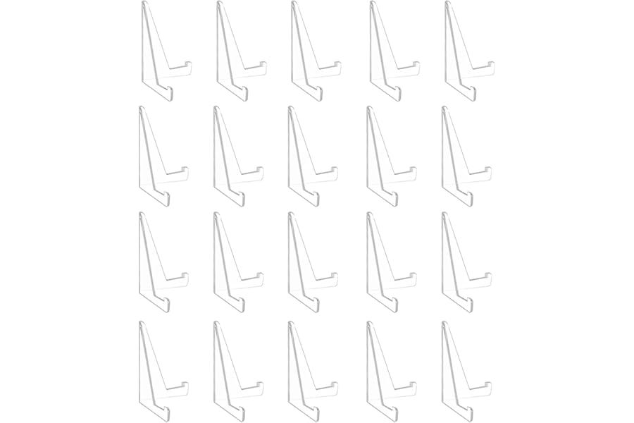 ZPSCXQ Acrylic Display Stand, 20Pcs Clear Card Stands for Display, Trading Card Stand for Pokemon Cards, Sports Cards, Coins, Medals, Photos, and Collectibles, Transparent Triangle Base Stands