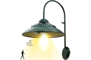 Goodeco Solar Outdoor Lights with Motion Sensor - Waterproof Porch and Barn Light Fixture with Clear Glass LED Edison Bulbs and 3 Panels for Patio and Chicken Coops (Green 1P)