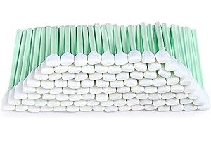 ARGOMAX 100 Bastoncini Per La Pulizia Della Schiuma, Tamponi Per La Pulizia, Spugna Di Cotone Lunga Sterile, Per La Pulizia Delle Testine A Getto D'Inchiostro, Per La Pulizia Delle Lenti, Verde