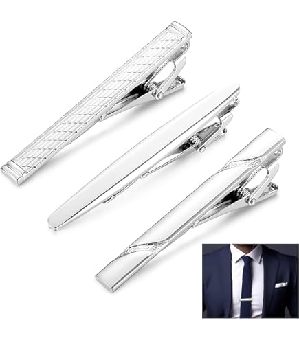 ADRAMATA 8 Pezzi Fermacravatta Uomo Fermacravatta Con Catena Per Accessori Da Sposa Per Affari