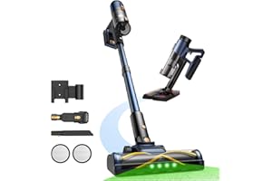 CHEFREE Odkurzacz bezprzewodowy o dużej mocy, 48 kPa/50 min, lekki odkurzacz ręczny z funkcją zapobiegania plątaniu się kabla, 5-stopniowa filtracja, idealny do dywanów, zwierząt domowych, samochodów