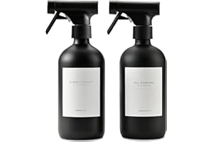 MaisoNovo flacone spray per capelli - 500 ml Nero x 2 con 16 etichette completo di spruzzino