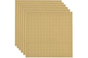Lekebaby Klassische Grundplatten, 25,4 x 25,4 cm, große Bauplatten, 100 % kompatibel mit allen großen Marken, Sand, 6 Stück