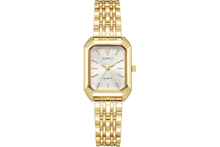 OFFCUP Women's Quartz Watch, 32MM Classic Square Watches, Analogue Display Stainless Steel Strap Quartz Watch, Fashion Casual Dress Wrist Watches for Women Ladies Girls