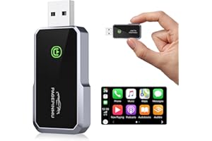 KINHANK CarPlay Wireless Adapter - 5.8GHz Wireless CarPlay Adapter für iPhone konvertiert werkseitig verkabeltes CarPlay in Wireless, Plug & Play, stabile Verbindung CarPlay Dongle für iOS 10+ (Typ A+C)