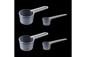 FANNAS 4 Stücke Dosierlöffel Messlöffel Plastik Klein Transparent Mit Skala Kleiner Medizinpulverlöffel Kleiner 3G Messlöffel Waschmittel Dosierhilfe,für Kunststoff Küche Messlöffel Milch in Pulverform